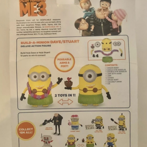 Despicable Me 3 Build a Minion Dave/Stewart Action Figure - Picture 5 of 9